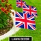 G128 50 Pack Handheld United Kingdom UK Stick Flags | 12x18 In | Printed 150D Polyester, Country Flag, Solid Wooden Stick, Spear Gold Tip